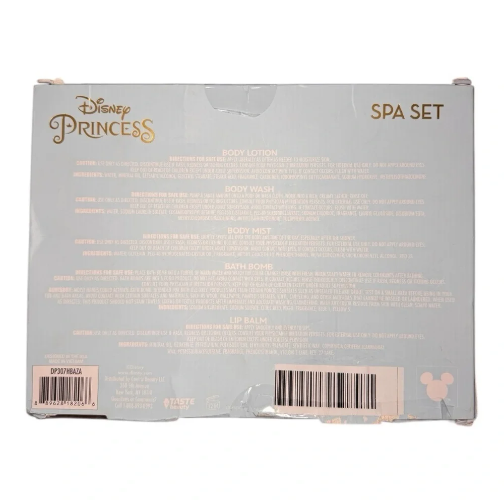 3/$25 Disney Princess Cinderella 5 Piece Travel Size Spa Set